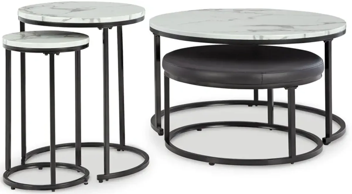 Jusmour - Black / White - Occasional Nesting Table (Set of 4)