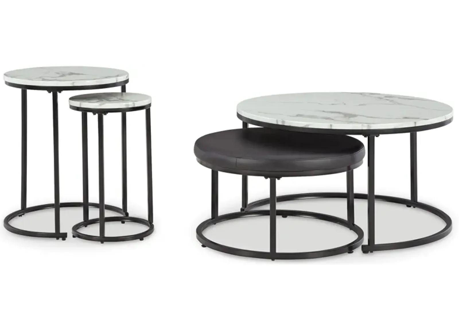 Jusmour - Black / White - Occasional Nesting Table (Set of 4)