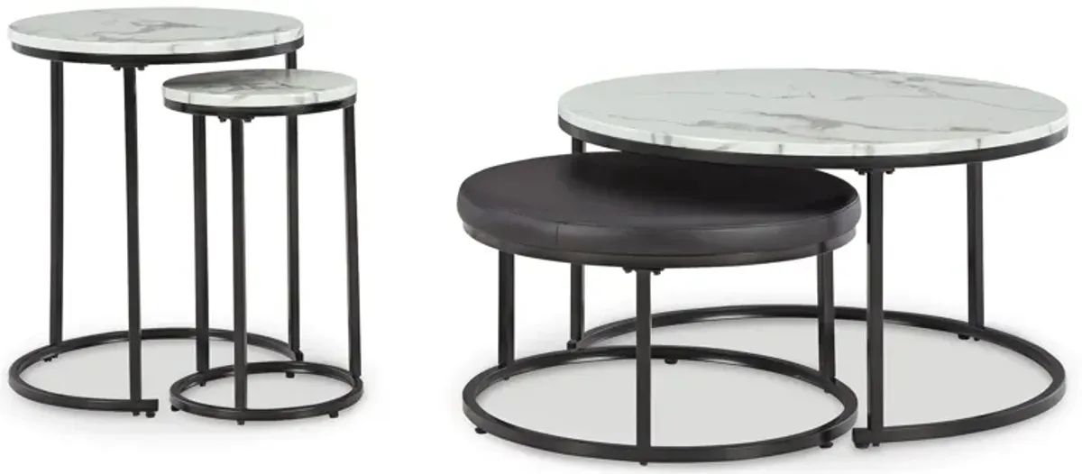 Jusmour - Black / White - Occasional Nesting Table (Set of 4)