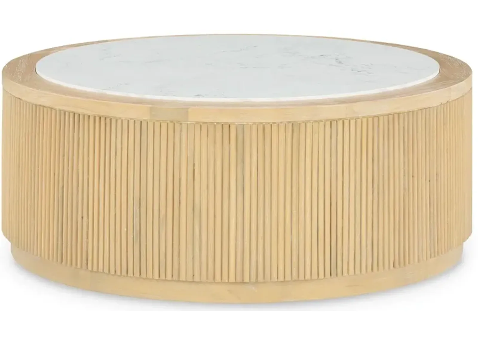 Camdill - Light Brown / White - Round Cocktail Table