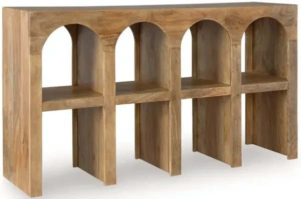 Luzmanacy - Console Sofa Table - Natural Brown