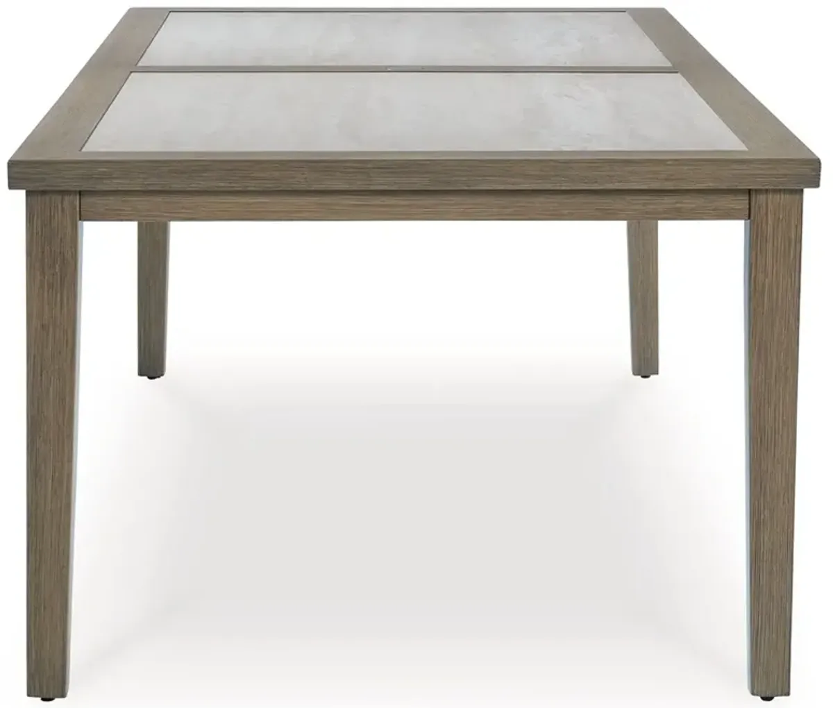 Rainier Ranch - Brown / Beige - Rectangle Dining Table With Umbrella Option