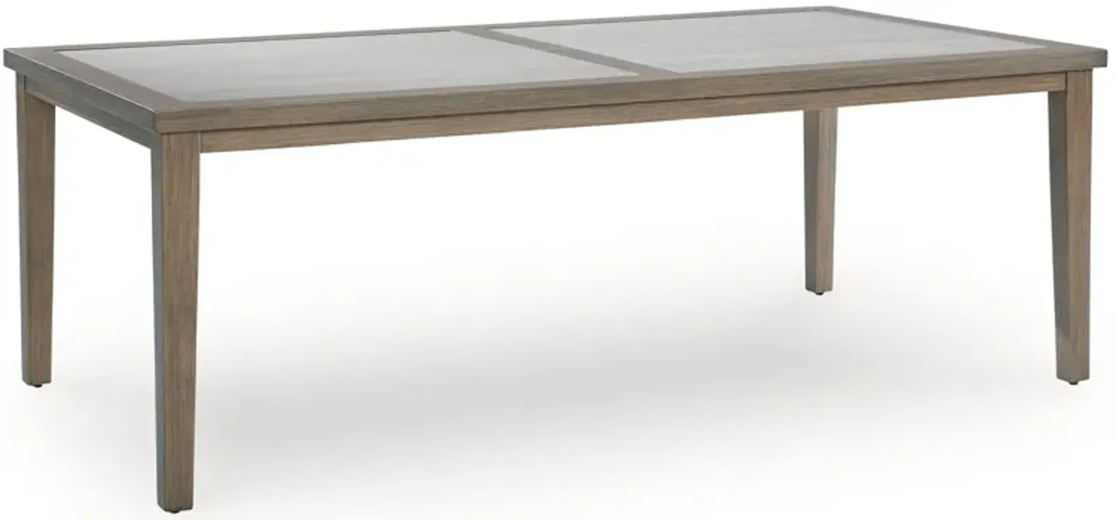 Rainier Ranch - Brown / Beige - Rectangle Dining Table With Umbrella Option