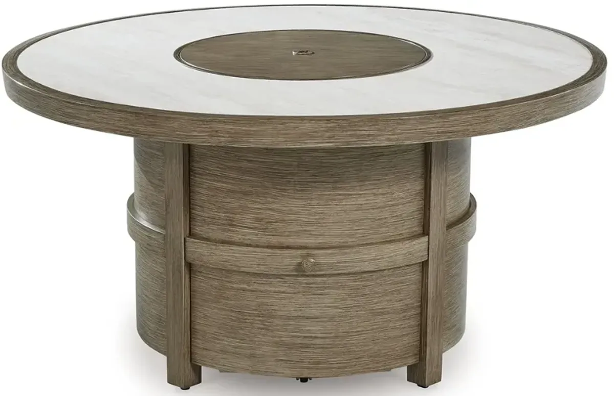 Rainier Ranch - Beige - Round Fire Pit Table