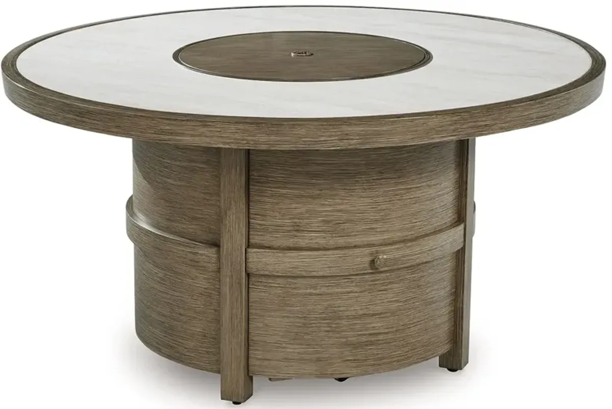 Rainier Ranch - Beige - Round Fire Pit Table