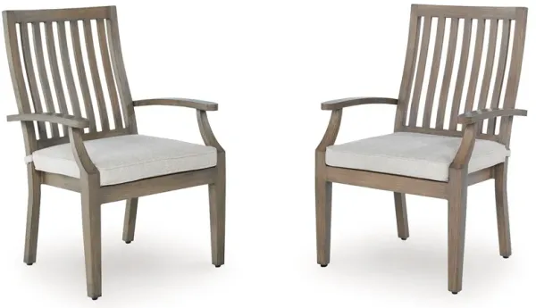 Rainier Ranch - Brown / Beige - Arm Chair With Cushion (Set of 2)