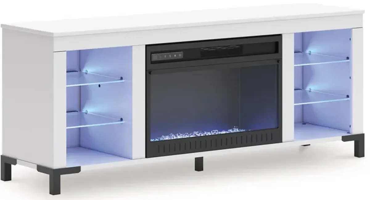 Brollevi - TV Stand With Fireplace - White