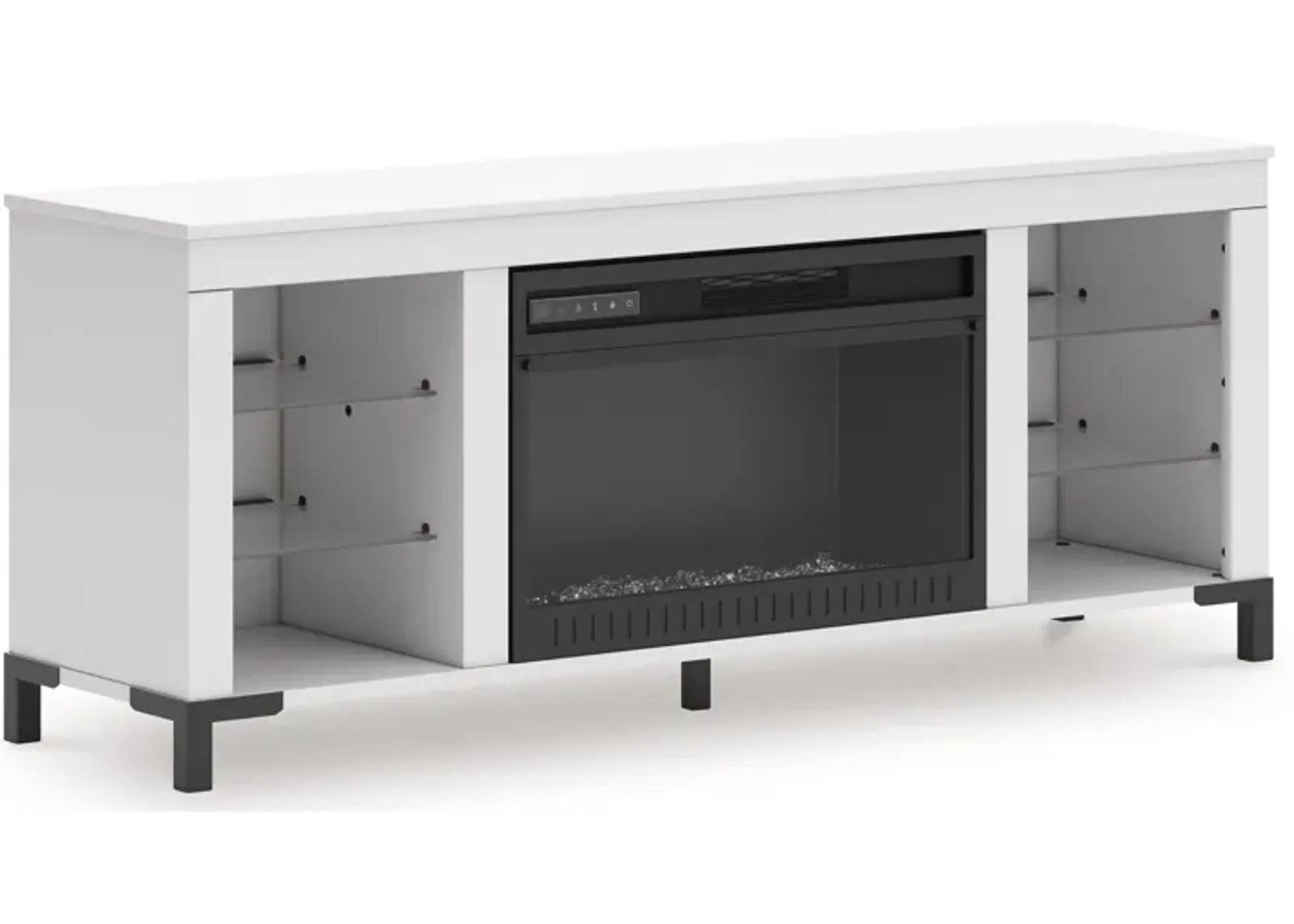 Brollevi - White - TV Stand With Fireplace