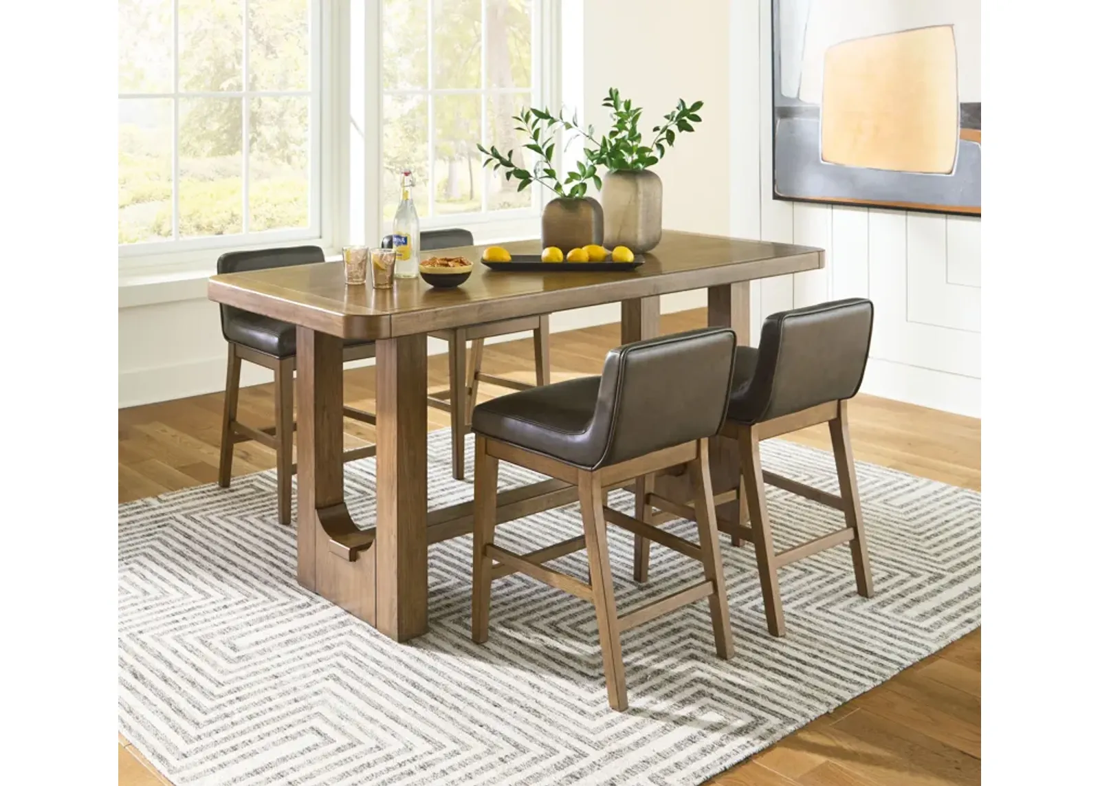 Cabalynn -  Rectangular Dining Room Counter Table Set