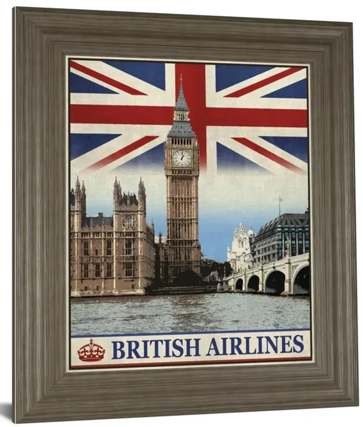 Vintage Travel London By The Portmanteau Collection - Framed Print Wall Art - Red