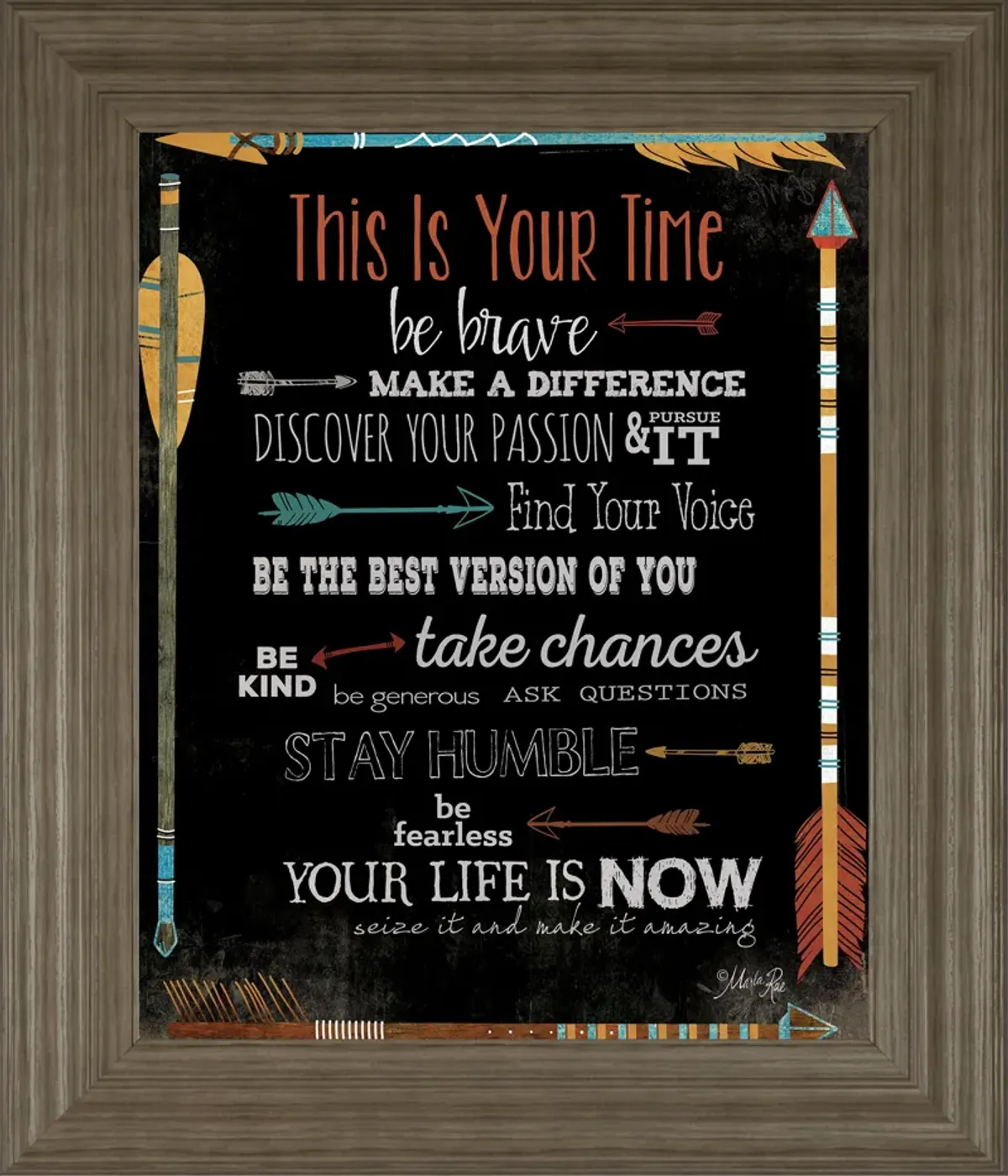 This Is Your Time By Marla Rae - Framed Print Wall Art - Black