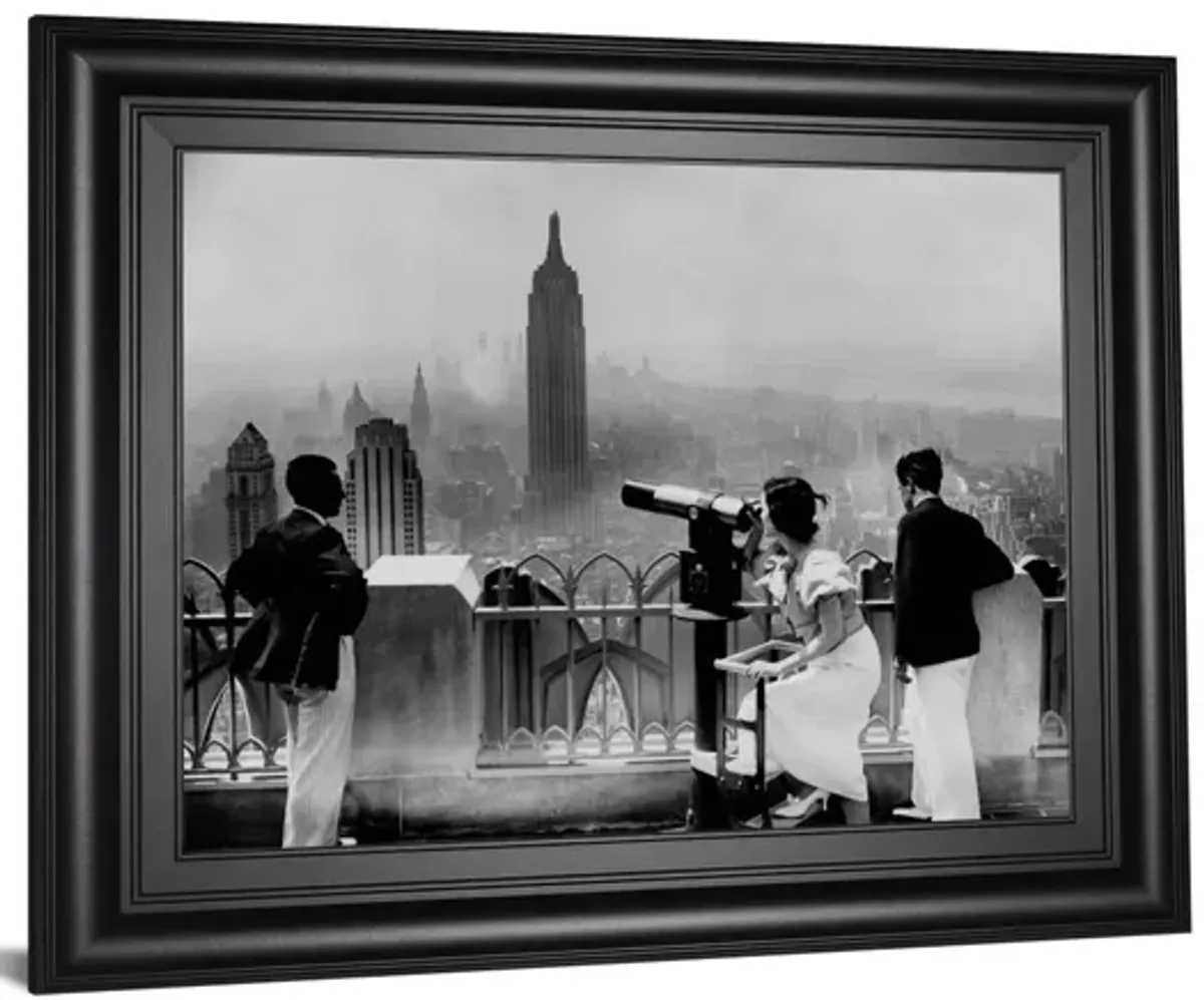 Manhattan, View From Radio City Music Hall, 1935 By The Chelsea Collection - Framed Print Wall Art - Dark Gray