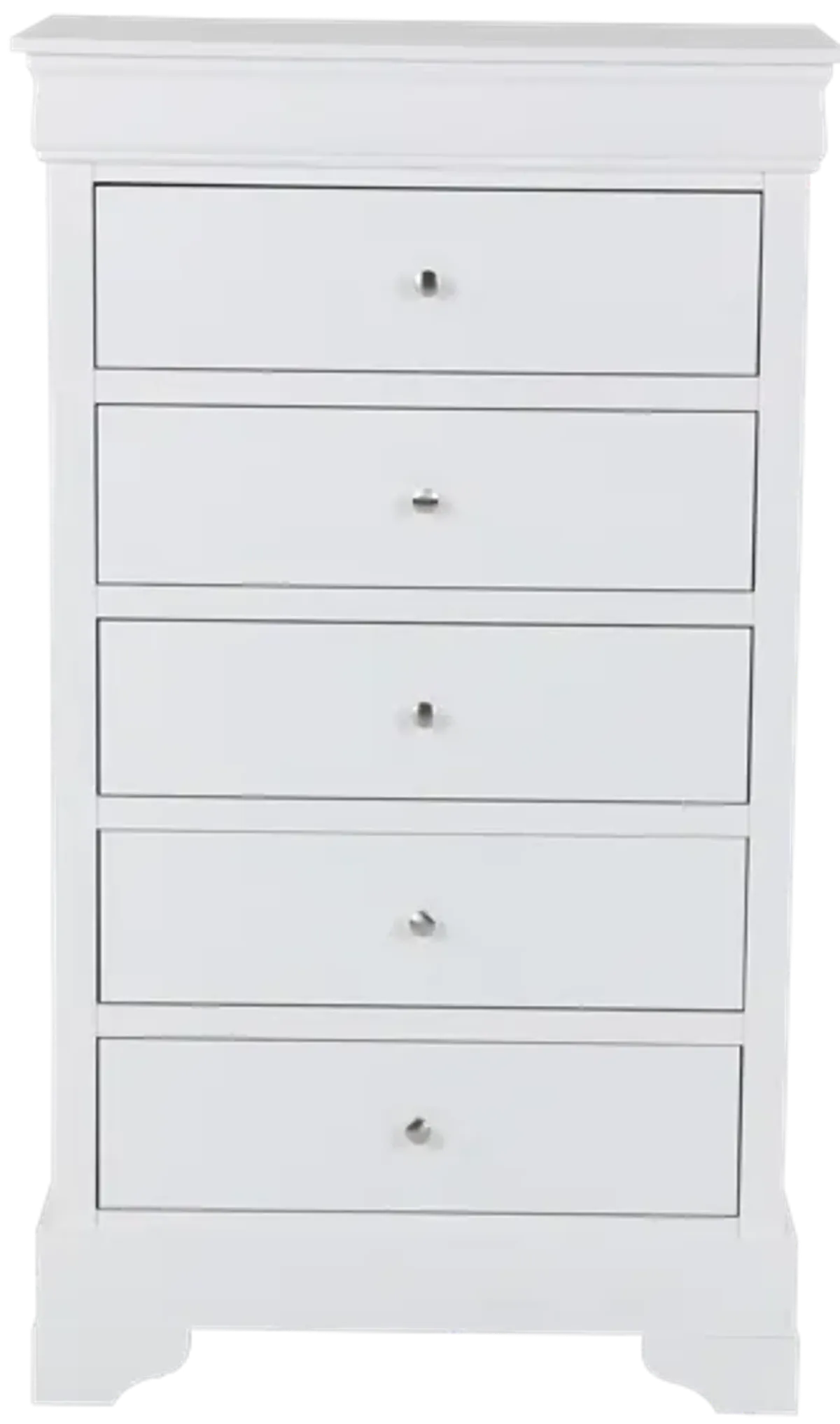 Modern White 5-Drawer Chest