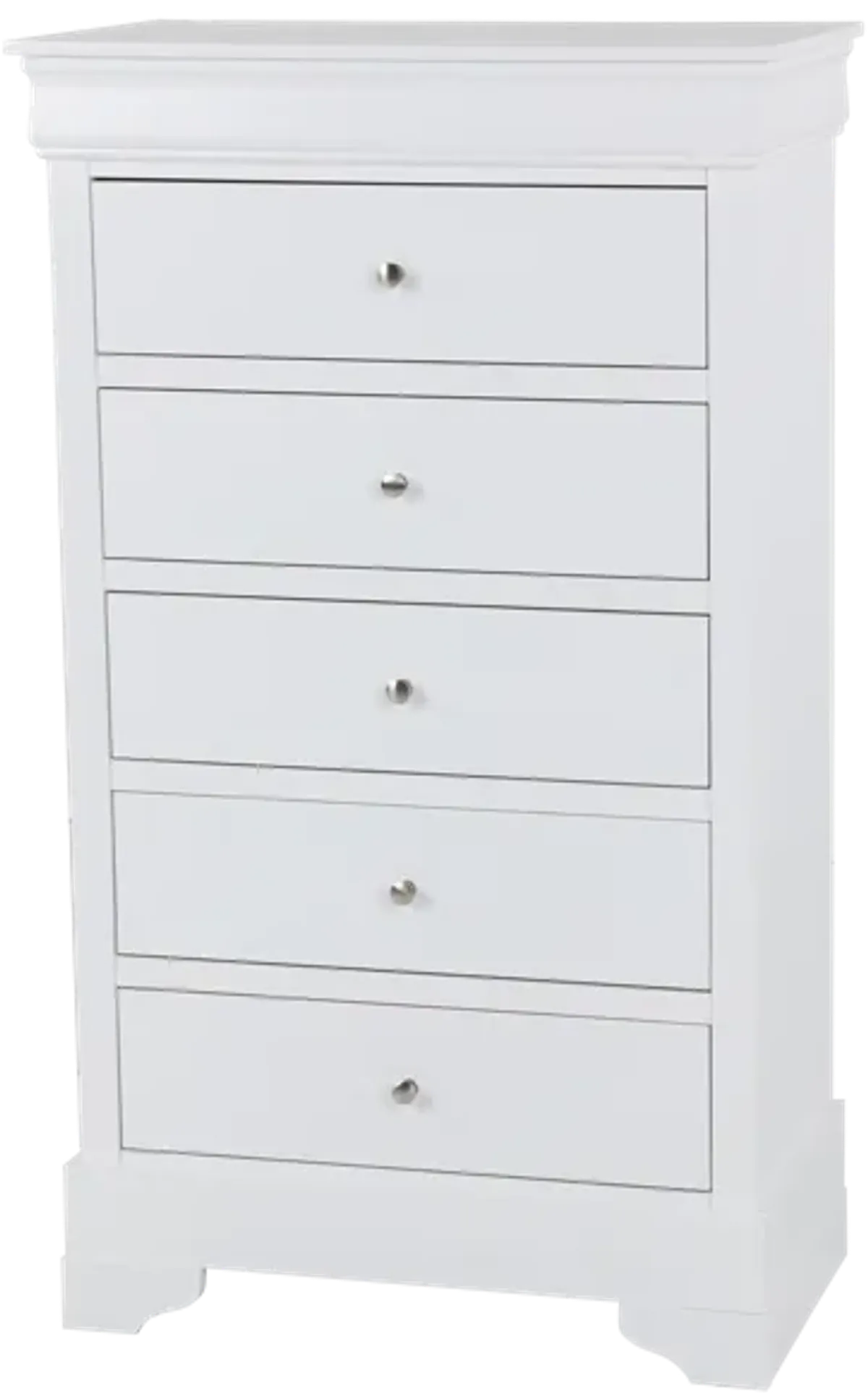 Modern White 5-Drawer Chest