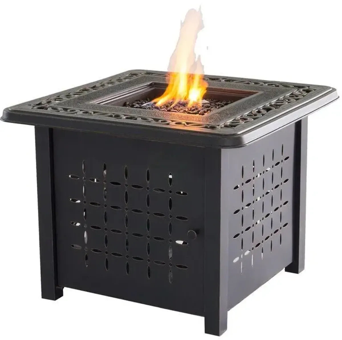 Aluminum Square Firepit Table - Bronze