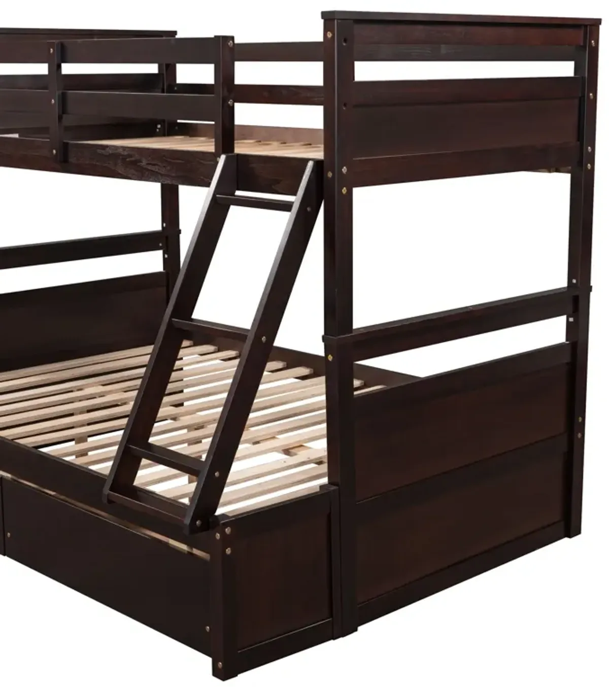 Twin Over Full Bunk Bed With Storage - Espresso