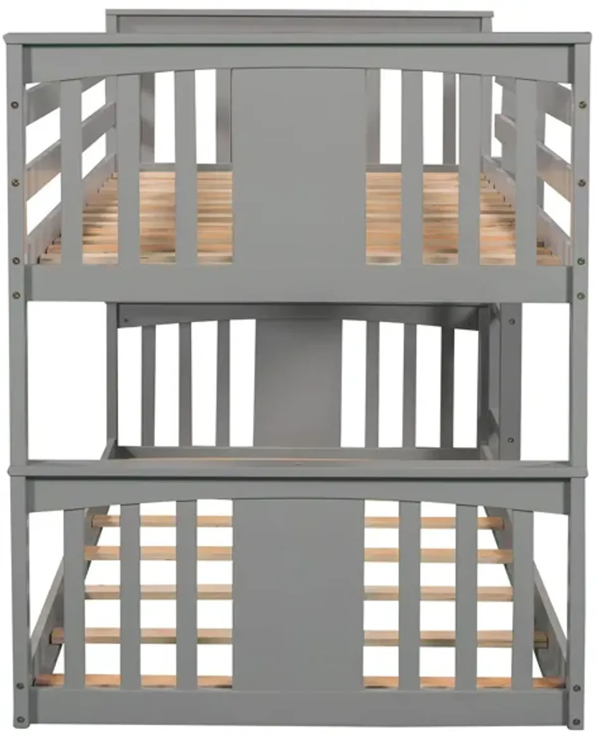 79.5" Twin Over Twin Bunk Bed With Ladder - Gray