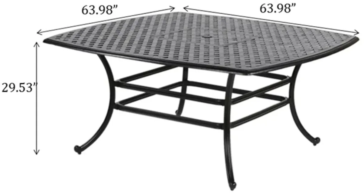 64" Square Dining Table - Dark Lava Bronze