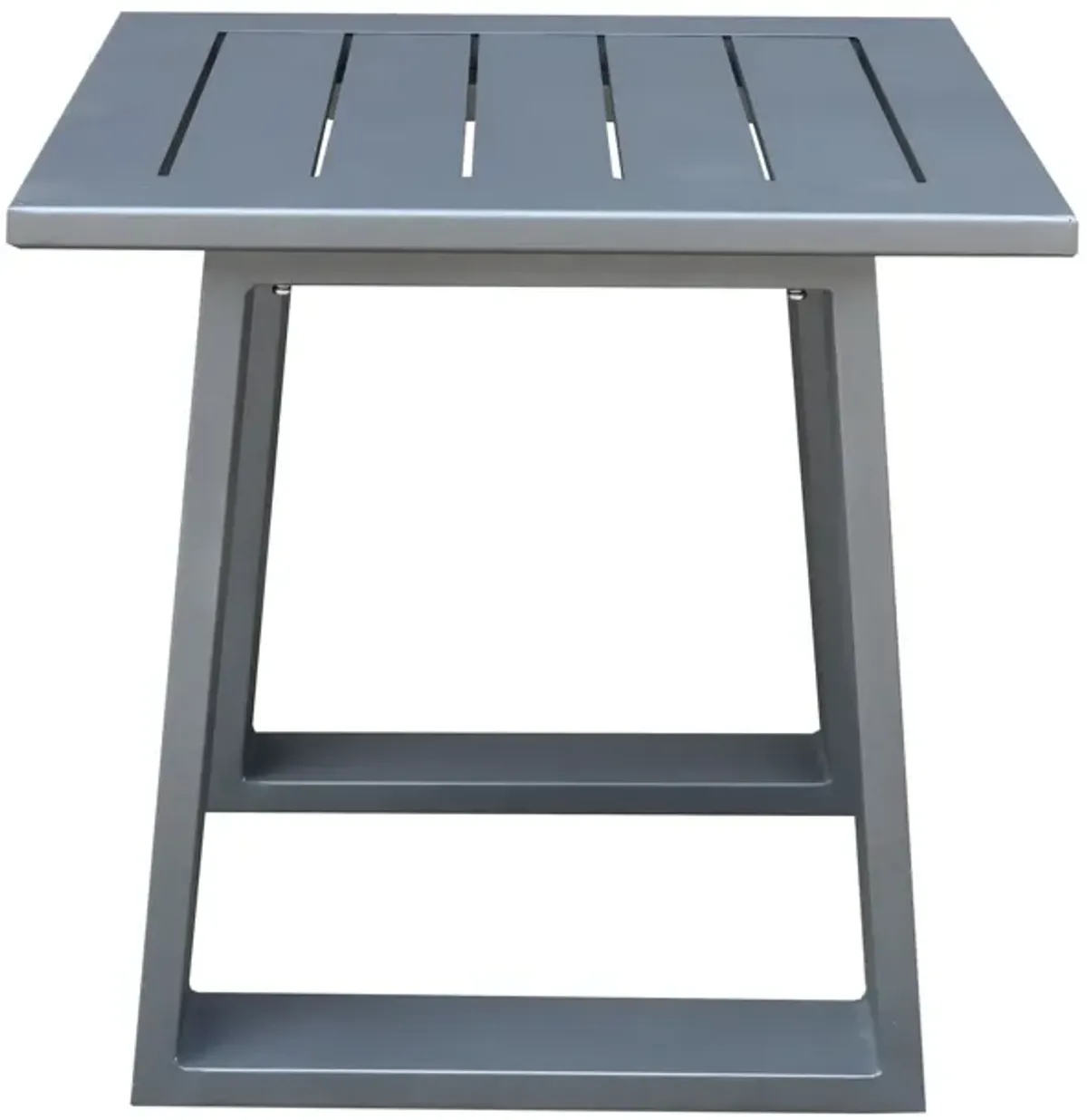 Outdoor Indoor Aluminum Square End Table/Side Table - Powdered Pewter