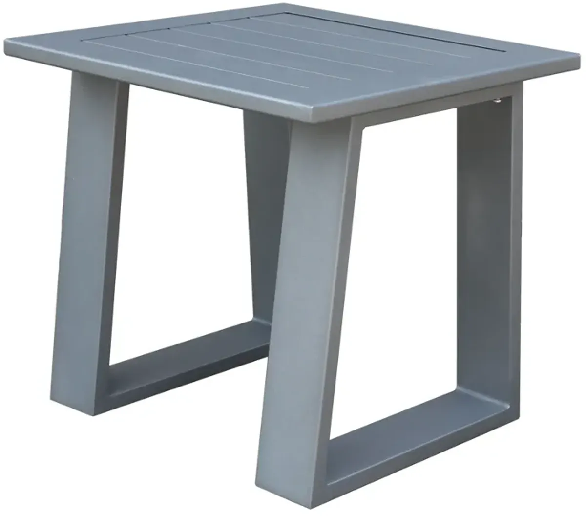 Outdoor Indoor Aluminum Square End Table/Side Table - Powdered Pewter