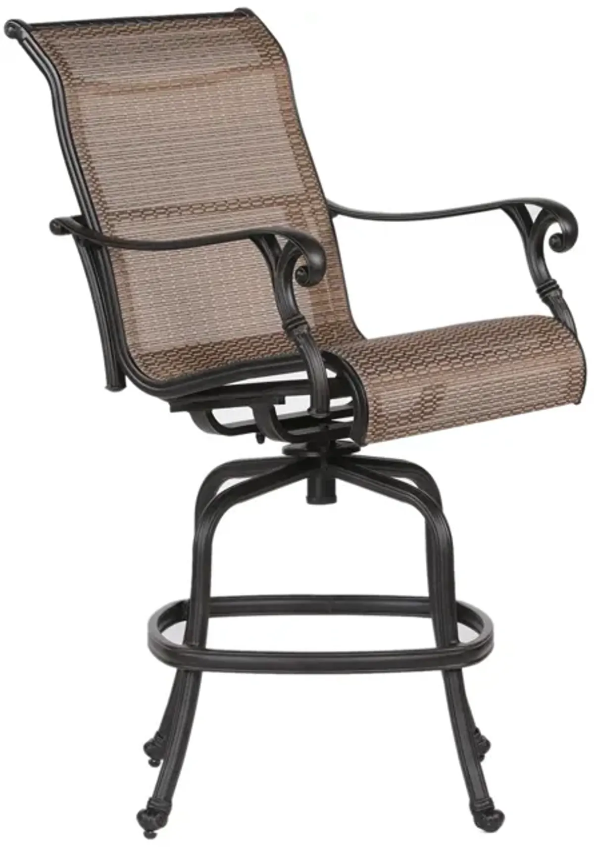 Patio Outdoor Indoor Aluminum Sling Swivel Bar Stool (Set of 2) - Bronze