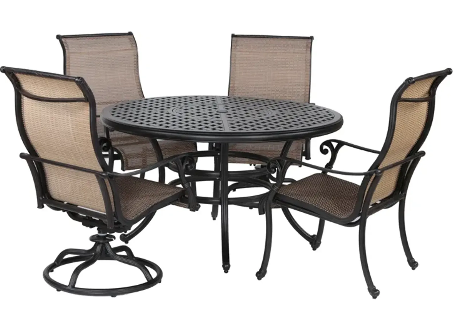 Round 4 Person Dining Set - Antique Bronze