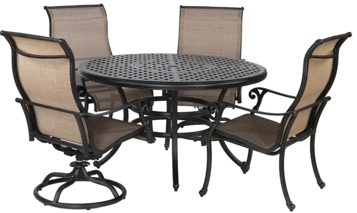 Round 4 Person Dining Set - Antique Bronze