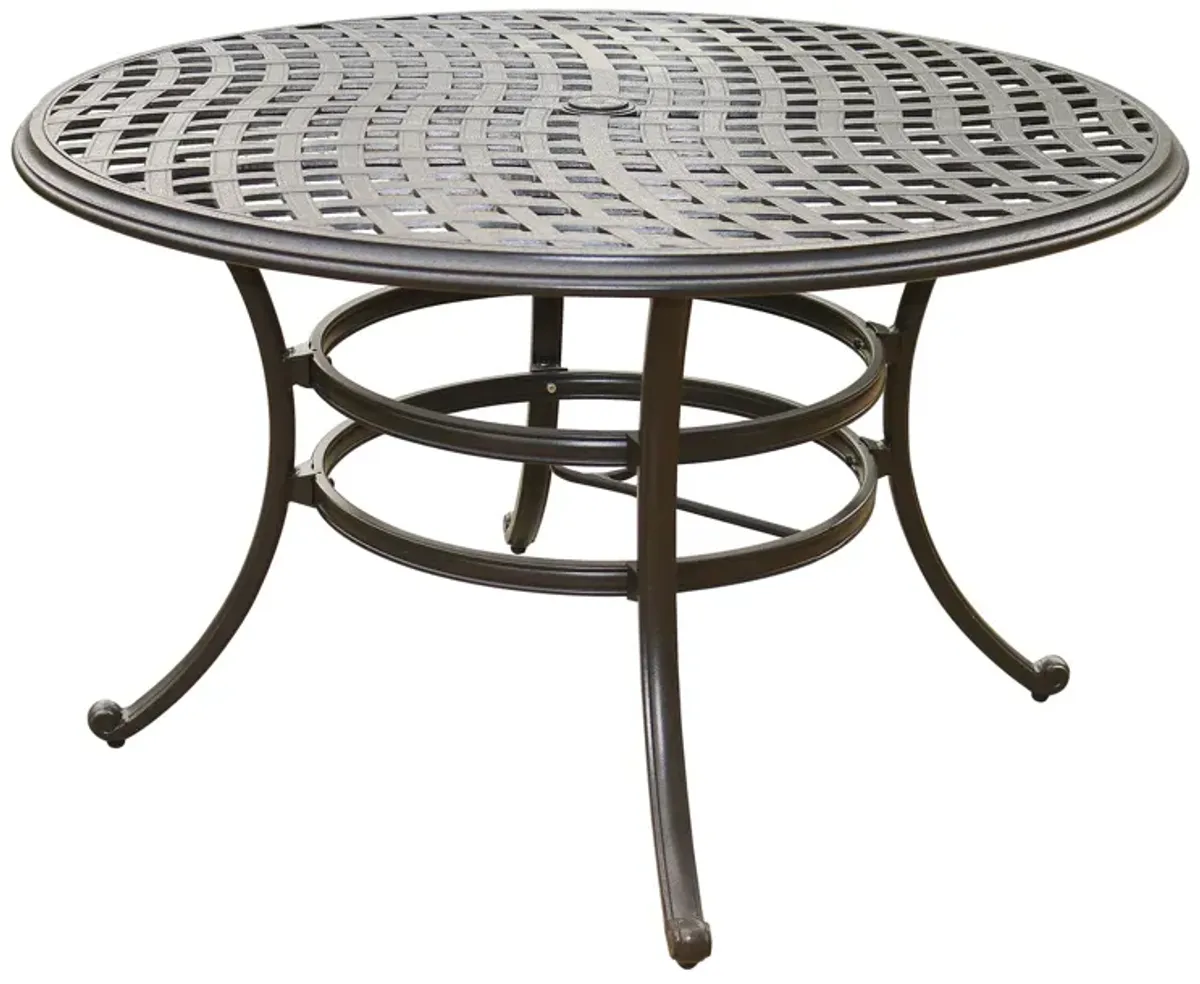 Outdoor 5 Piece Round Dining Set With 4 Arm Chairs - Cast Silver