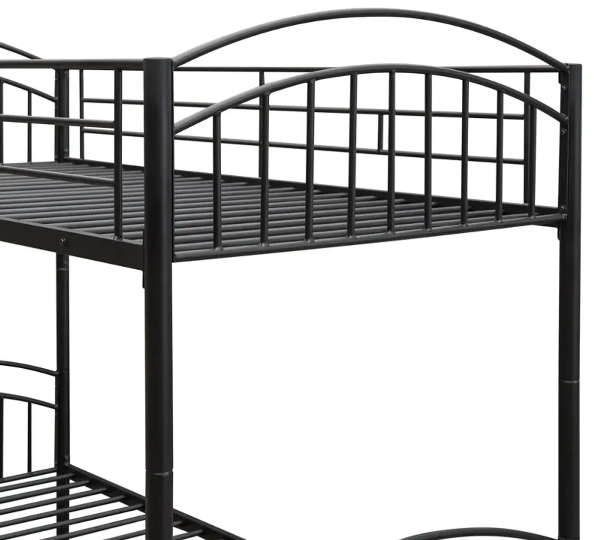 Twin Over Twin Metal Bunk Bed, Divided Into Two Beds - Black