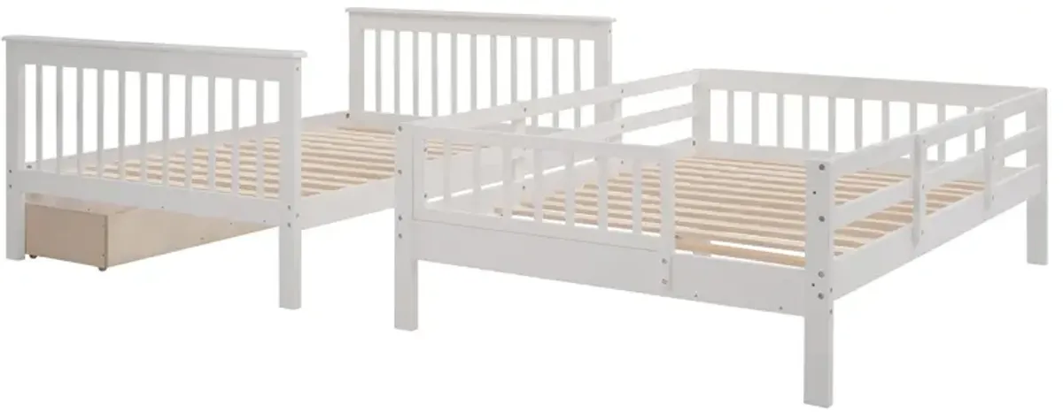 Stairway Bunk Bed With Drawer, Storage And Guard Rail For Bedroom