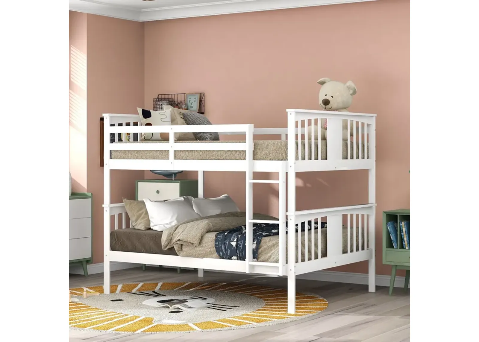 Bunk Bed With Ladder For Bedroom, Guest Room Furniture