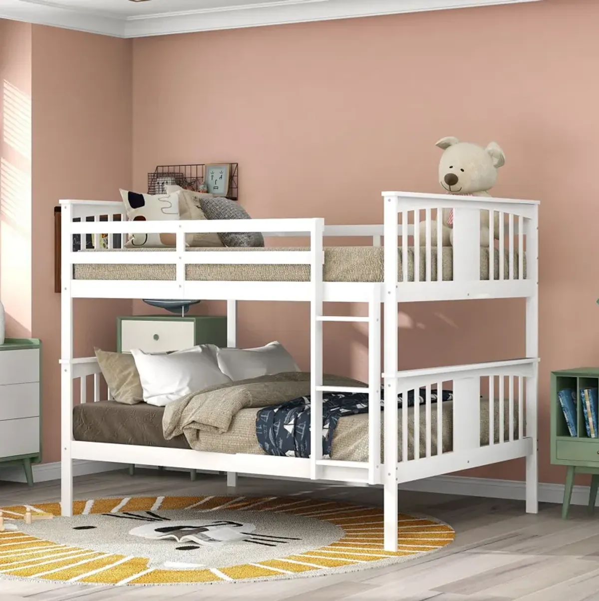 Bunk Bed With Ladder For Bedroom, Guest Room Furniture