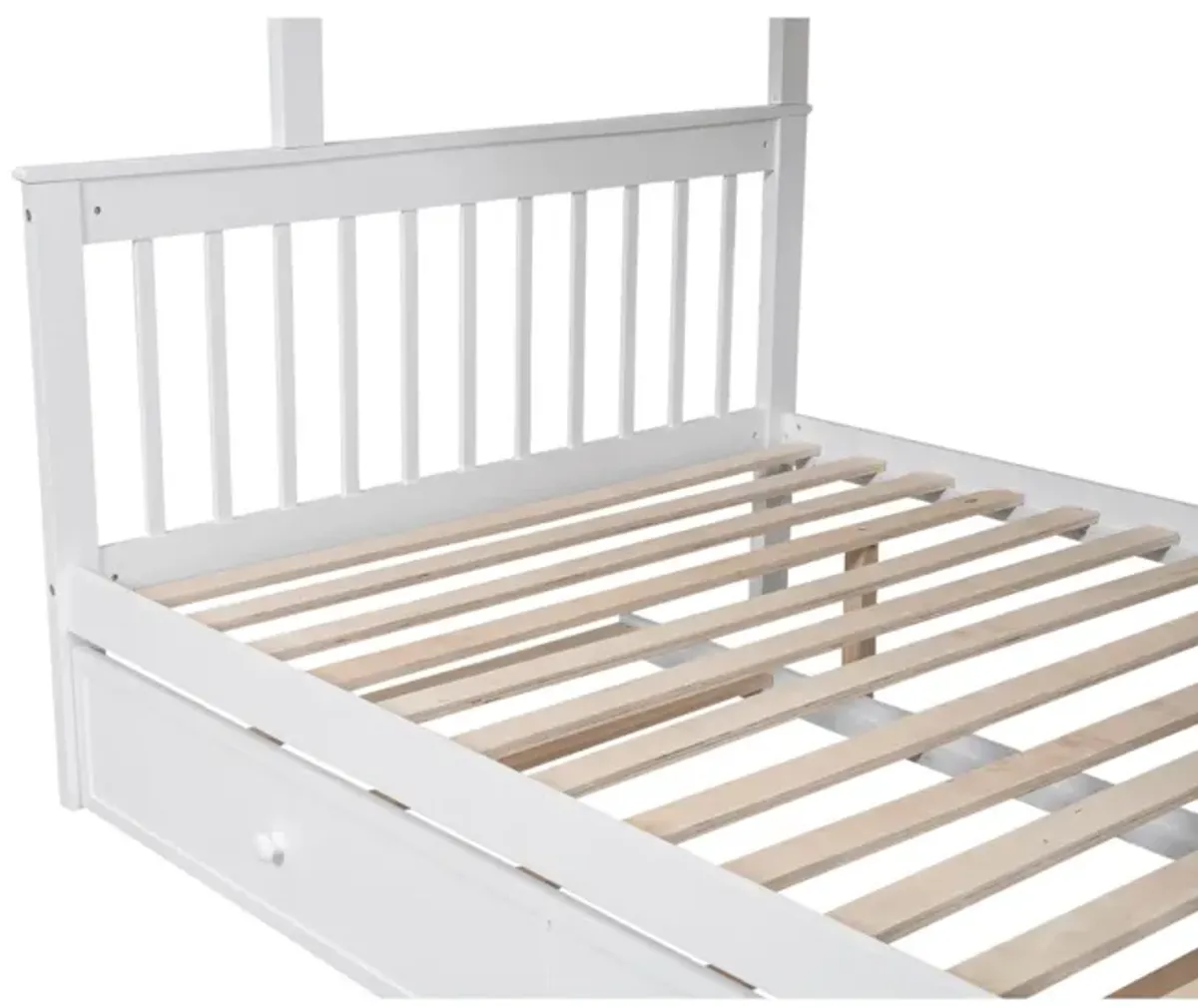 Stairway Bunk Bed With Twin Size Trundle, Storage And Guard Rail For Bedroom, Dorm