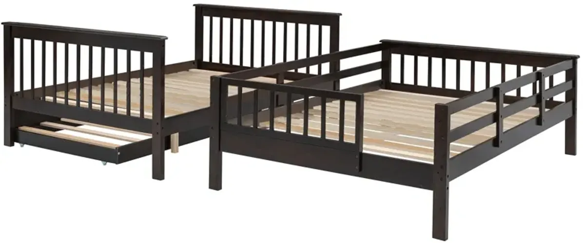 Stairway Bunk Bed With Twin Size Trundle, Storage And Guard Rail For Bedroom, Dorm