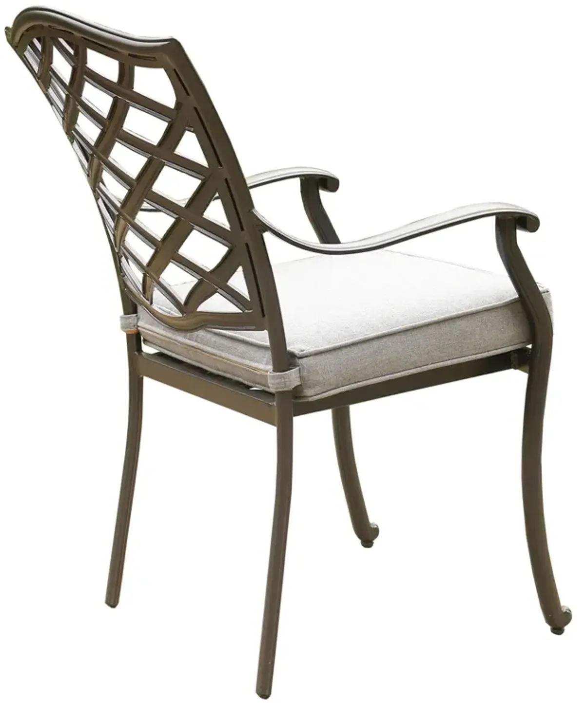 Outdoor Patio Aluminum Dining Arm Chair With Cushion (Set of 2)