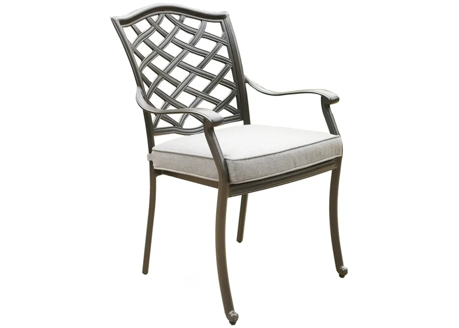 Outdoor Patio Aluminum Dining Arm Chair With Cushion (Set of 2)