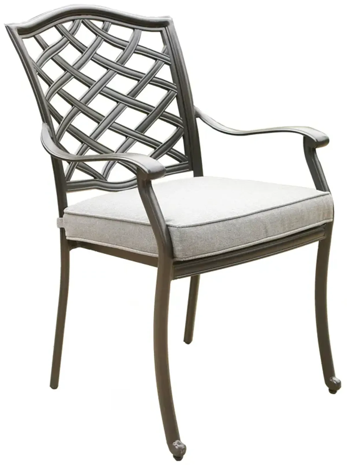 Outdoor Patio Aluminum Dining Arm Chair With Cushion (Set of 2)