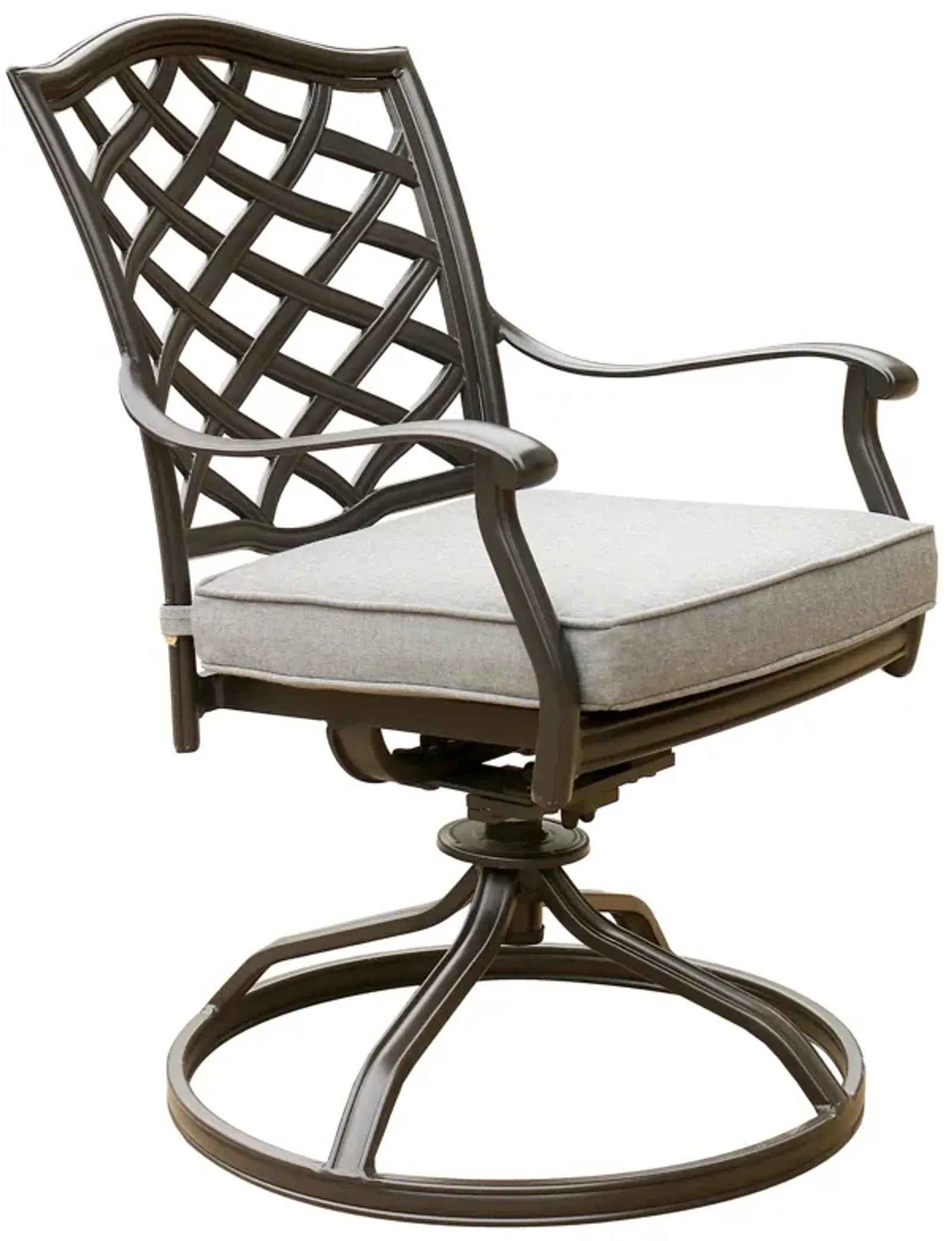 Outdoor Patio Aluminum Swivel Rocker Dining Chair With Cushion (Set of 2)