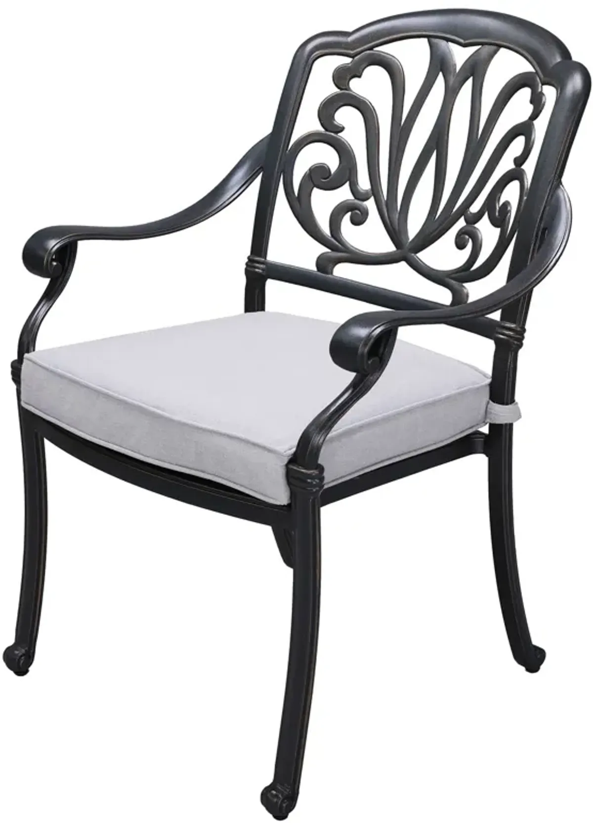 Patio Outdoor Aluminum Dining Armchair With Cushion (Set of 2)