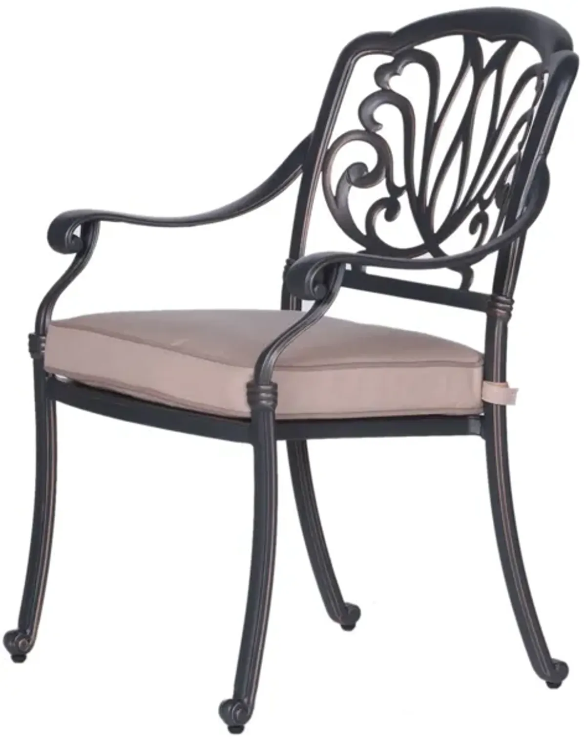 Patio Outdoor Aluminum Dining Armchair With Cushion (Set of 2)