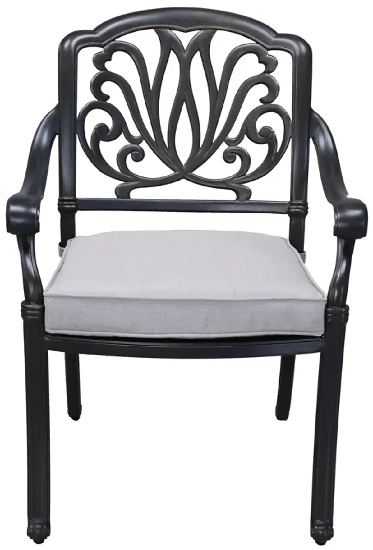 Patio Outdoor Aluminum Dining Armchair With Cushion (Set of 2)