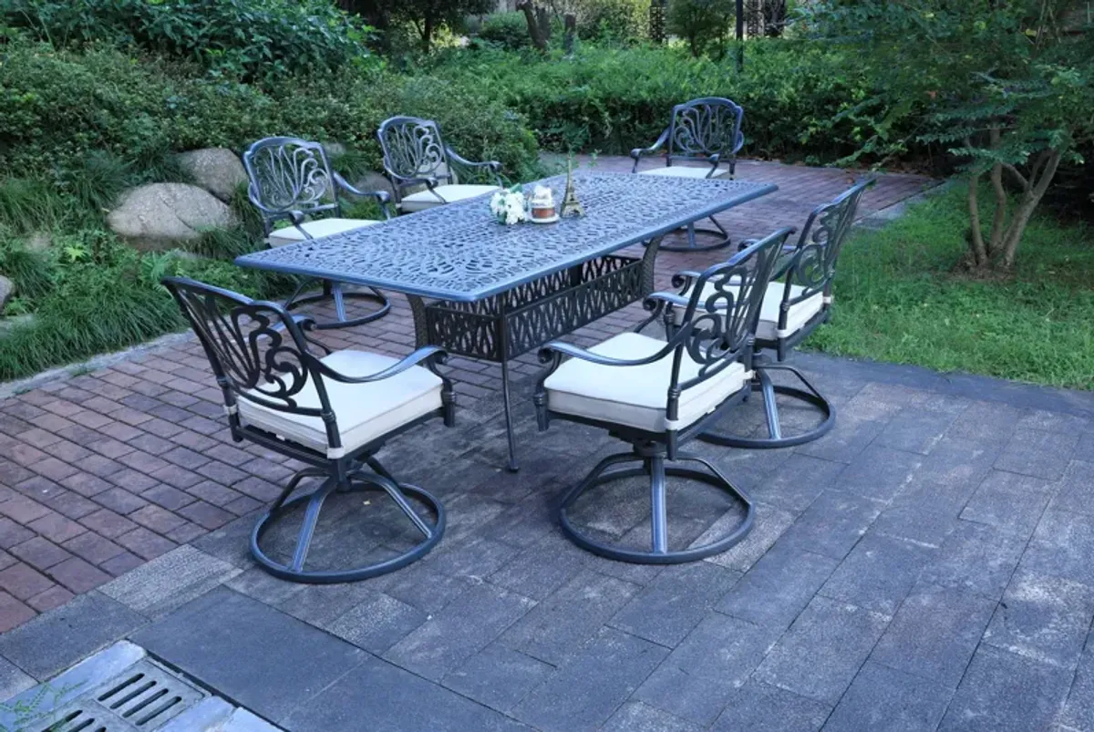 Rectangular 84.2" Long Dining Set With Sunbrella Cushions