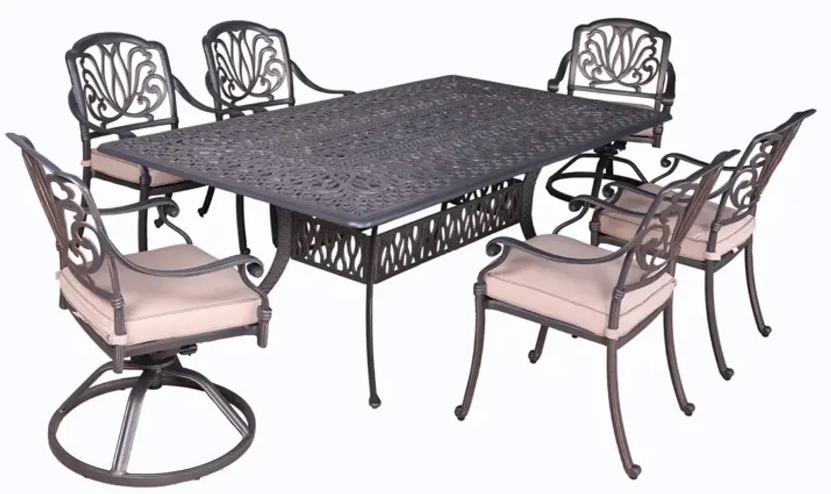 Rectangular 84.2" Long Dining Set With Sunbrella Cushions