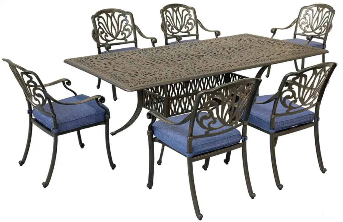 Rectangular 84.2" Long Dining Set With Sunbrella Cushions