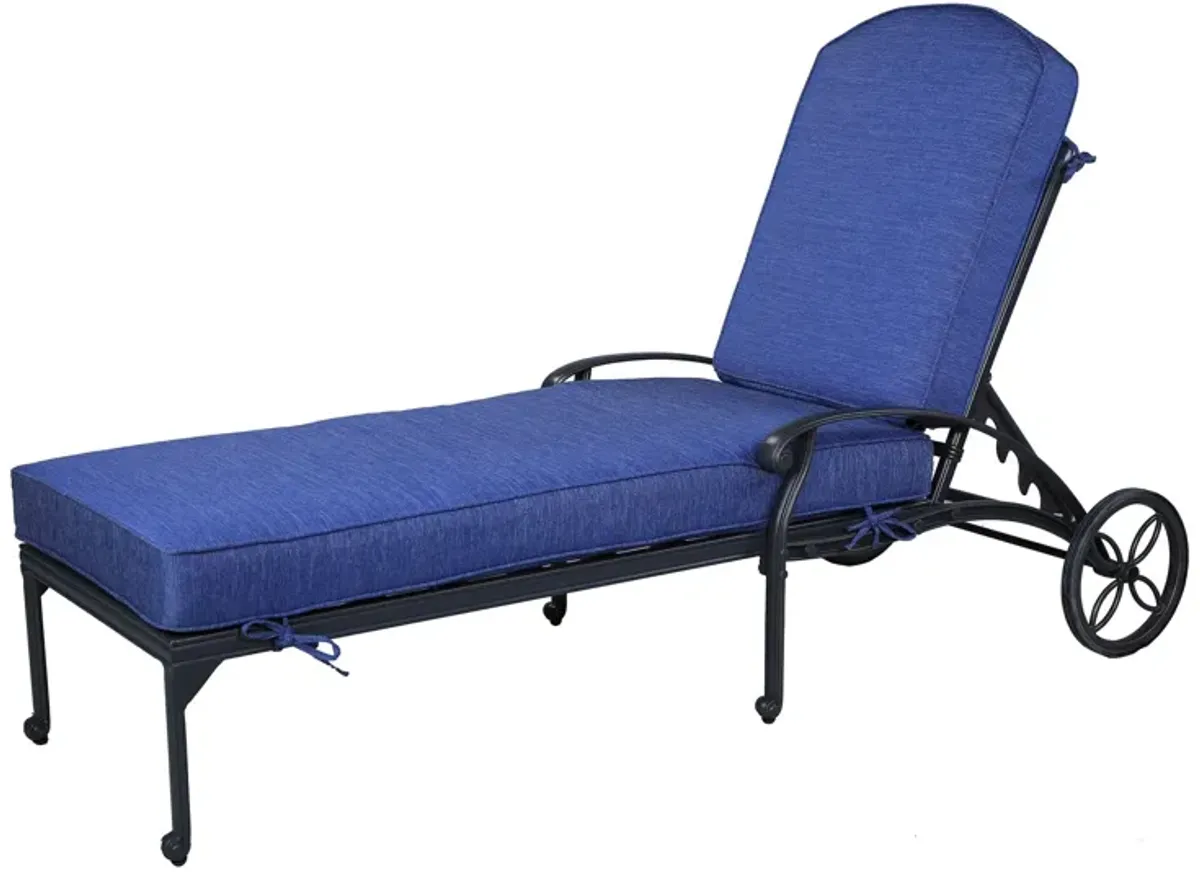 Reclining Chaise Lounge Set With Cushion And Table - Metal