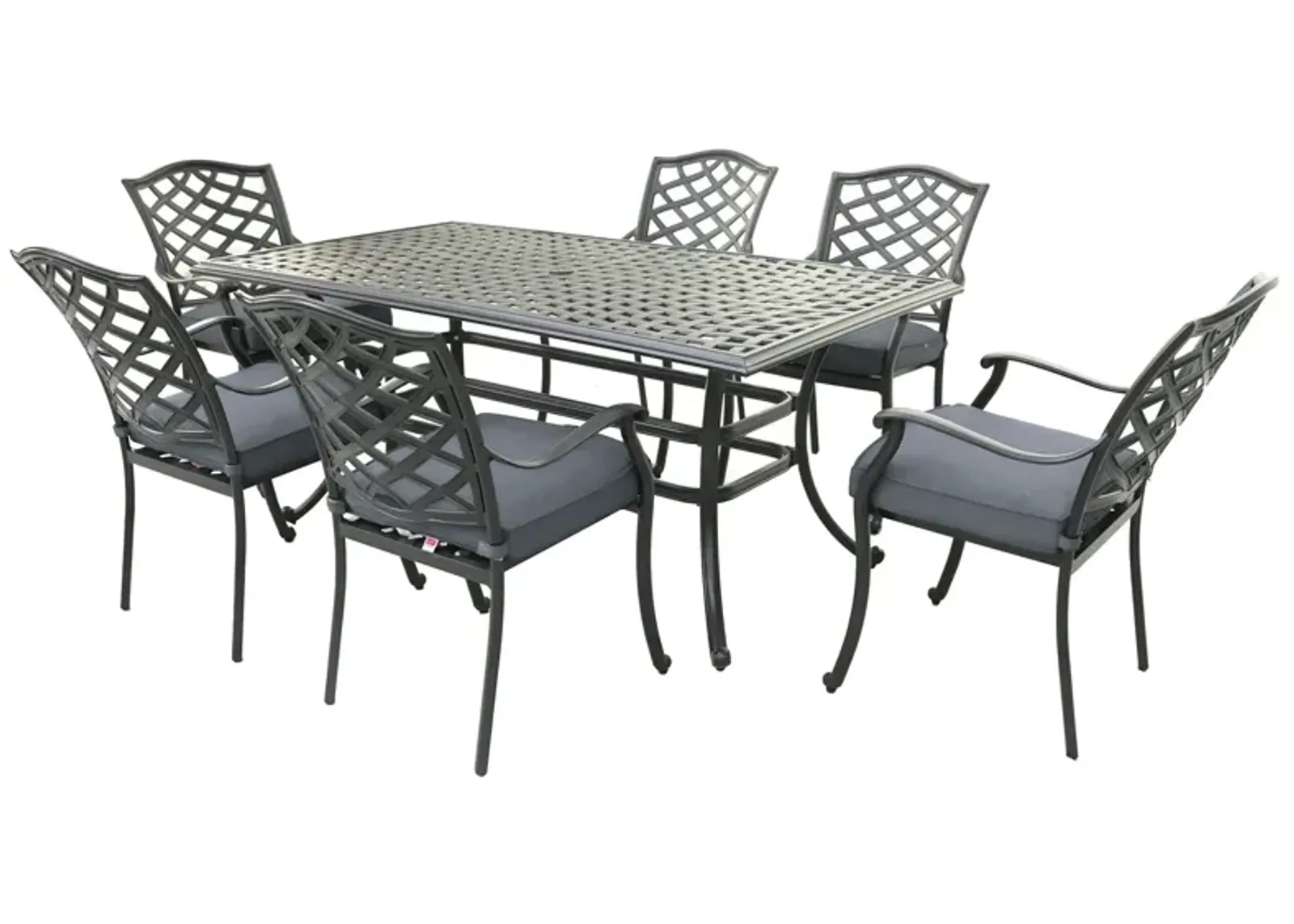 Rectangular Aluminum Dining Set With Cushions