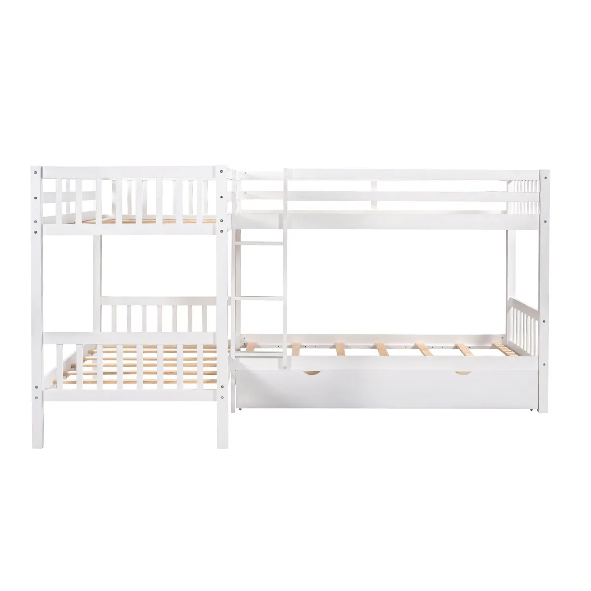 Twin L Shaped Bunk Bed With Drawers