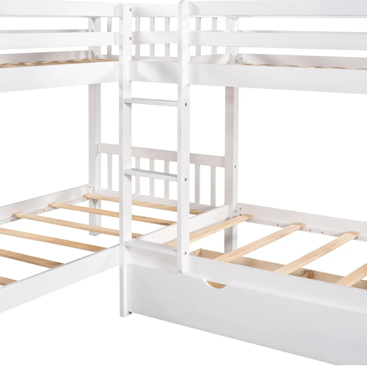 Twin L Shaped Bunk Bed With Drawers