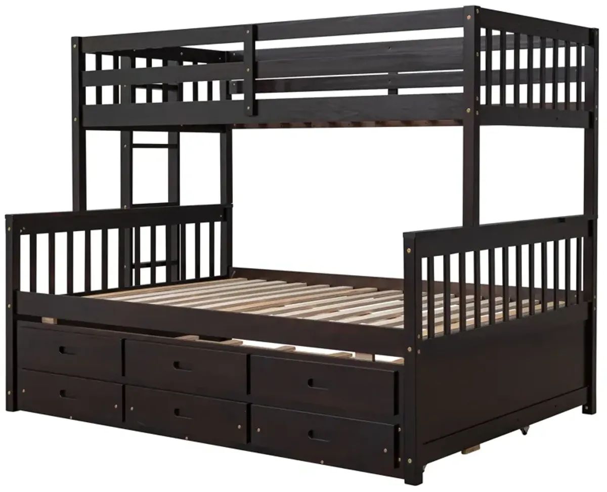 Twin Over Full Bunk Bed With Twin Size Trundle, Separable Bunk Bed With Drawers For Bedroom