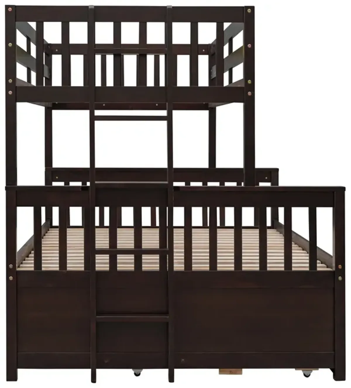 Twin Over Full Bunk Bed With Twin Size Trundle, Separable Bunk Bed With Drawers For Bedroom